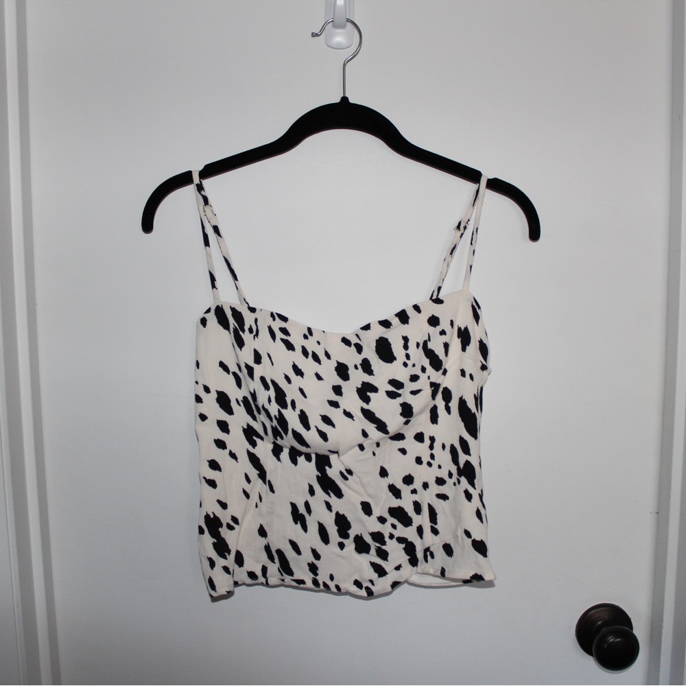 Reformation Black and White Spotted Camisole